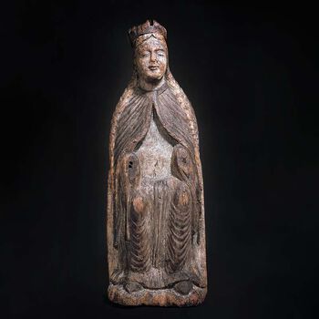 Sculpture of Mary from the late 12th century. From Nykirke, Horten in Vestfold county, Norway C3501.