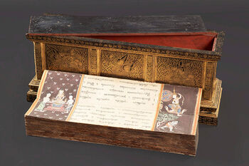 Kiste for oppbevaring av Buddhistisk manuskript. Siam/Thailand.&amp;#160;UEM15537. Se i stort format.